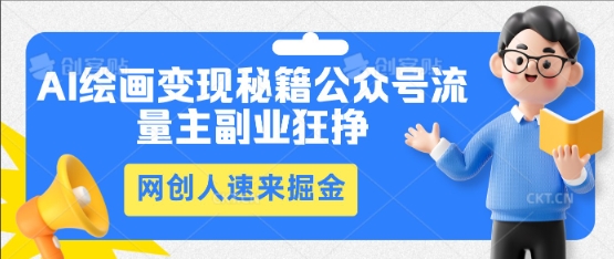 AI绘画变现秘籍:公众号流量主副业狂挣,网创人速来掘金-亮剑学堂