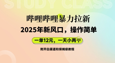 哔哩哔哩暴力拉新：2025年新风口，一单12元，一天数张(附开白渠道和保姆级教程)-亮剑学堂